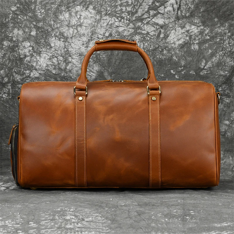 55cm Luggage Bag Men Duffle Bag Women Travel Bag Luggage Leather