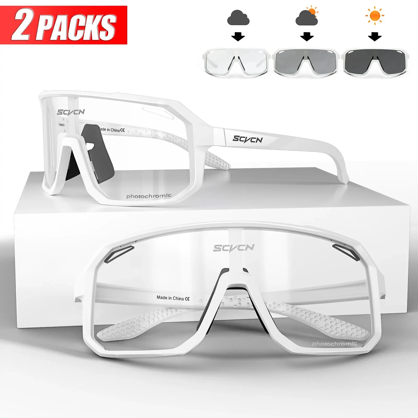 Gafas de sol fotocromáticas para ciclismo de montaña, lentes deportivas  para hombre y mujer, 2 paquetes - AliExpress