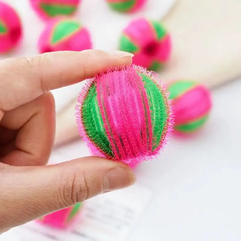 6pcs Nylon Laundry Balls Fabric Softener Anti-tangle Friction Ball for Drum Washing Machine Removes Lint From Clothes Granules laundry ball