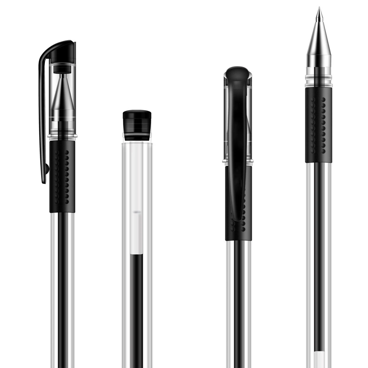 LETO 젤 잉크 롤러 볼펜, 사무용품, 블랙, 블루, 레드 잉크 컬러, 0.5mm 볼포인트, 학생, 학교 문구, 박스당 12 개