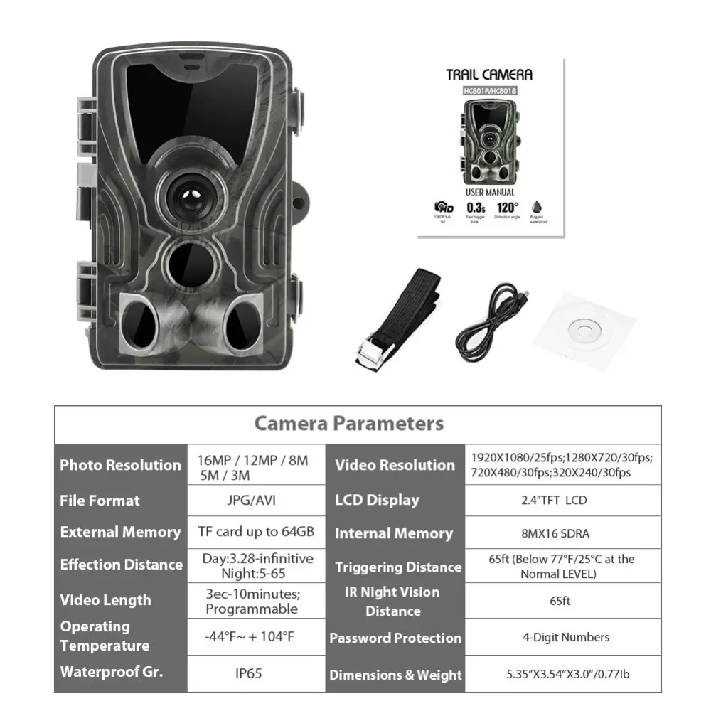 Hunting Trail Camera Night Vision HC801A