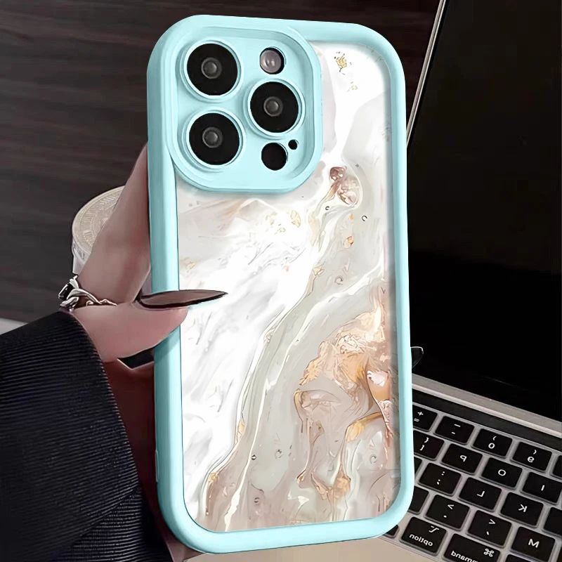 Marble Pattern Candy Color TPU Soft Phone Case Cover