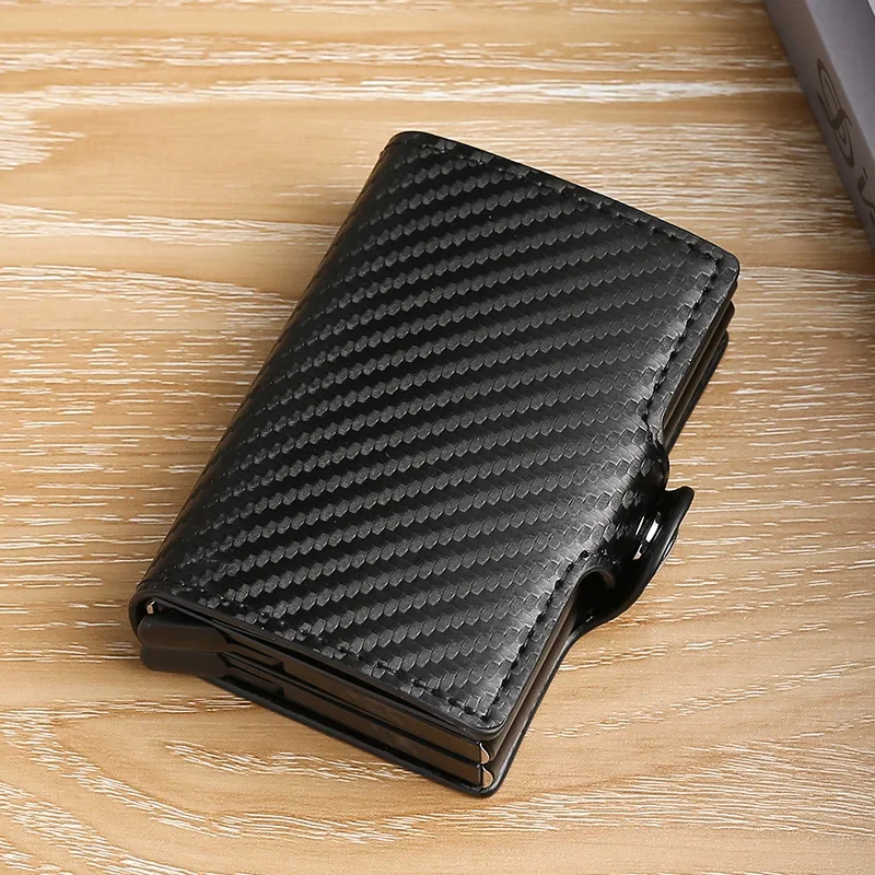 Large Capacity Double Layer ID Credit Card Holder Anti Rfid Blocking Protected Magic Wallet for Men Carbon Fiber Cardholder Case 2