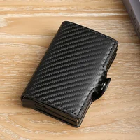 Large Capacity Double Layer ID Credit Card Holder Anti Rfid Blocking Protected Magic Wallet for Men Carbon Fiber Cardholder Case 2