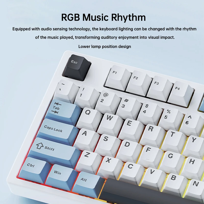 Ajazz 게임용 기계식 키보드 104 키, USB 유선 2.4G 무선 5.1, 블루투스 RGB 핫 스왑, 게임 PC 데스크탑 노트북용 Ak35I V3