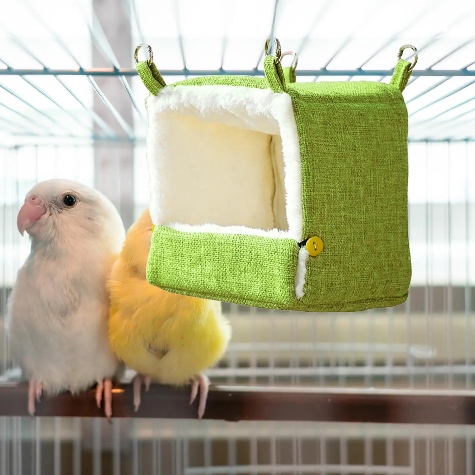 Parrot Bed Heated Warm Hut Cotton Parakeet Cage Bird Bed Shed For Cockatiels Conures Lovebirds Hamster Conure Cockatoos Home