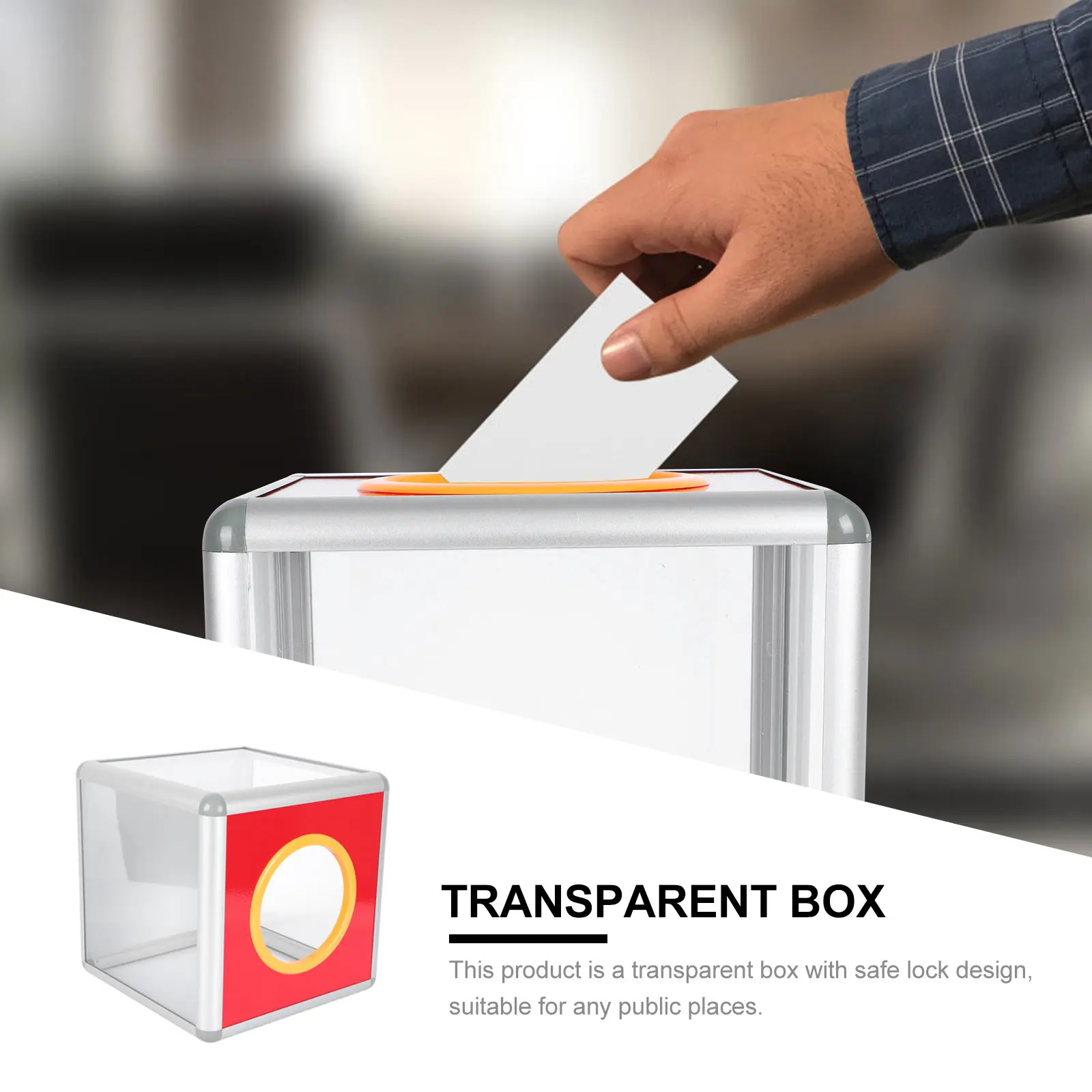 20cm Lottery Box Votes Collection Container Suggestion Letter Charity Fundraising Storage Box Note Holder Desk 2