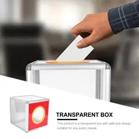 20cm Lottery Box Votes Collection Container Suggestion Letter Charity Fundraising Storage Box Note Holder Desk 2