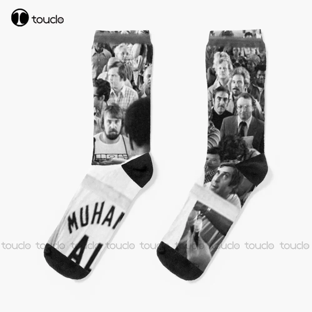 

Muhammad Ali Socks Blue Socks 360° Digital Printing Personalized Custom Unisex Adult Teen Youth Socks Custom Gift Streetwear