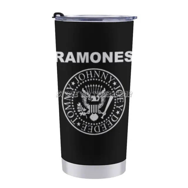 Ramone Utazási Kávé Bögre 20 Oz Autó Csésze Termosz Ivó Ajándék Zenekarhoz Punk Classic Hard Vintage 1970 -Es Évek Johnny