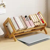 Desktop Bookshelf Home Living Room Small Decoration Bamboo Decorative Shelf Desk Multi-shelf Bookcase Storage Shelf 1