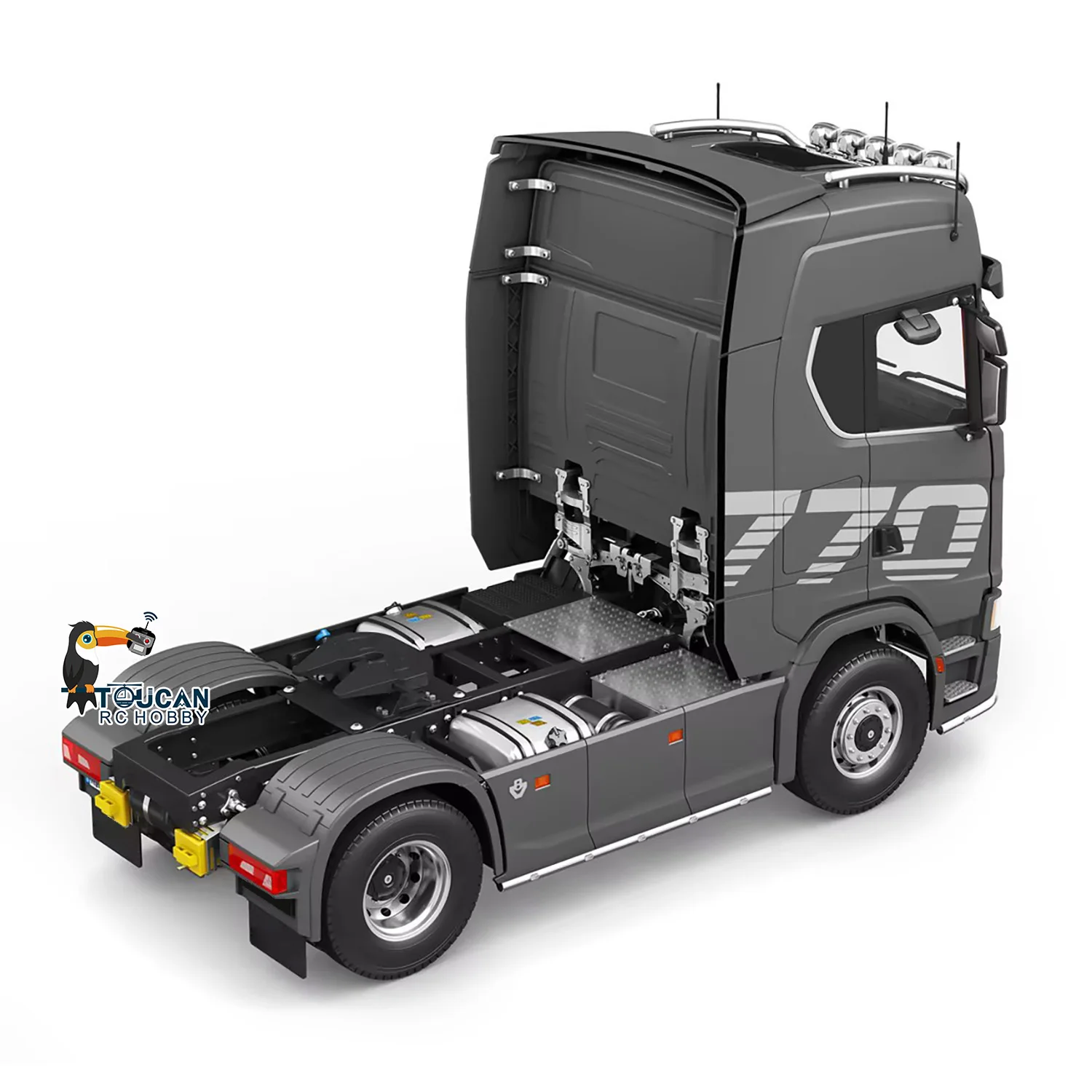 새로운 장난감 1:14 카볼라이트 K770S 4*2 메탈 RC 트랙터 트럭 무선 조종 자동차 트럭 2단 속도 조절 조명 사운드 건설 차량 모델