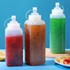 600/800/1000ML Squeeze Sauce Bottles Condiment Dispenser Large Mouth Dustproof Kitchen Seasoning Salad Sauce Olive Oil Bottle 3