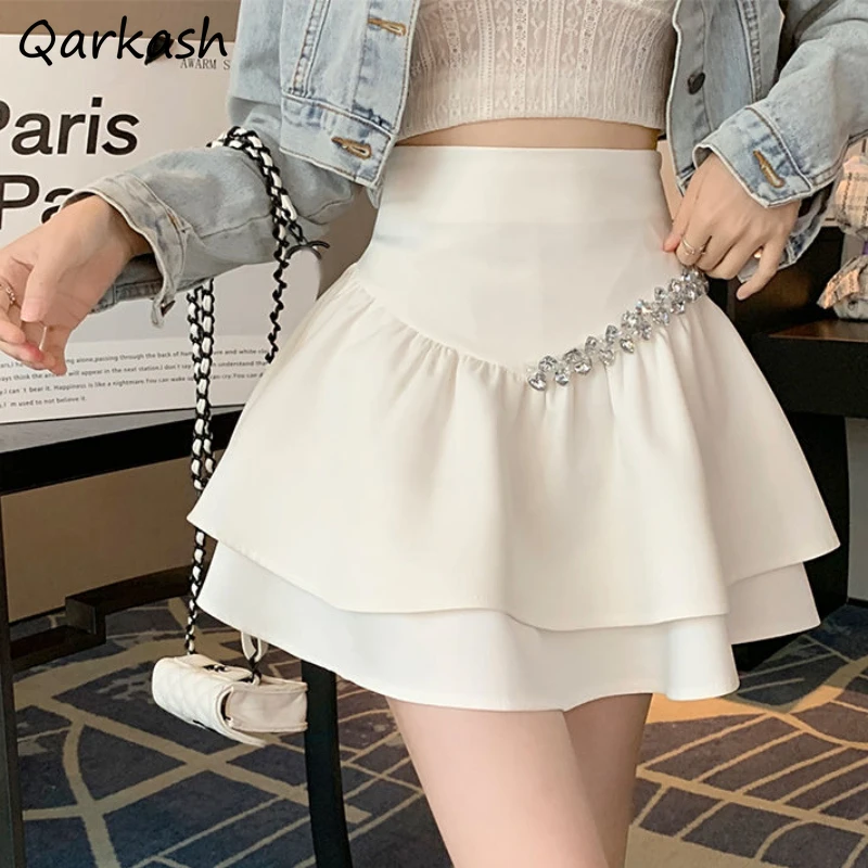 Minigonne Donna Tempera Ball Gown Estetica Ricamata Flares Design Summer Faldas Minority Casual Lady All-Match Daily 2023