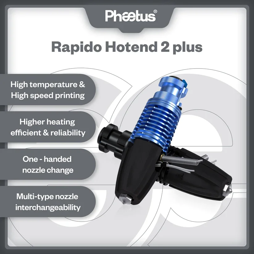 

Phaetus Rapido 2.0 Hotend PT1000/104NT For DDG Bowden CW2 Extruder BLV Voron VzBoT Replace Dragon Hotend
