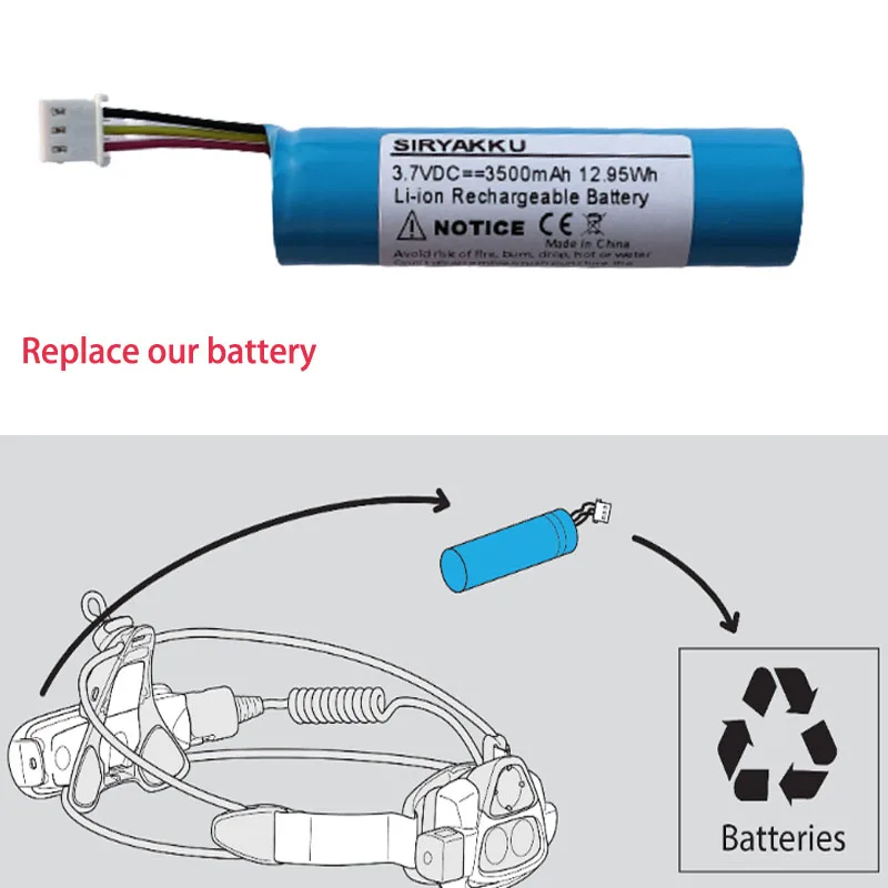 Batteria Ricaricabile 3.7V Li-Ion 3200mAh Con Connettore XH2.54 Per Luci Pesca E Speaker Bluetooth