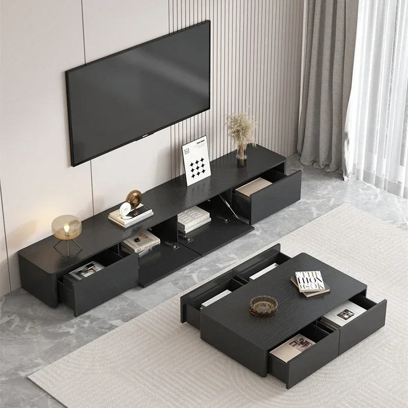 Console Stand Tv Stand Cabinet Floor Aesthetic Solid Wood Black Tv Cabinet House Hotel Gabinete Gamer Pc Nordic Furnitures