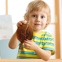 Brown Coffee Bean Simulated Food Plush Doll Pillow with Foot Soft Stuffed Sofa Decorative Cushion for Bedroom 5