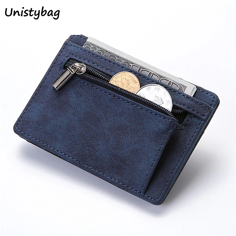 

Волшебные кошельки Unistybag для мужчин, модный кошелек для мелочи, деловой Миниатюрный держатель для карт, тонкий бумажник из искусственной кожи