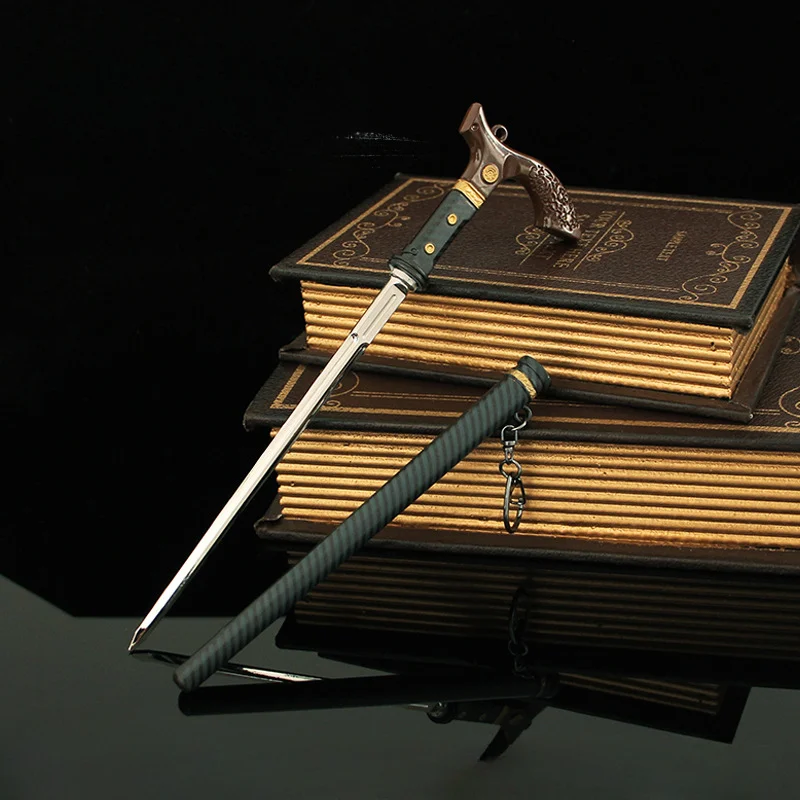 Doss Judgment Cane Sword Weapon Model Alloy Toy Sheath Sword Keychain Ornament Living Room Decoration  Home Accessories