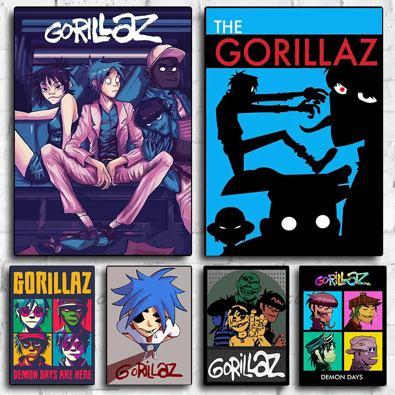 Gorillaz Hip-Hop Band Artistic Canvas Wall Art