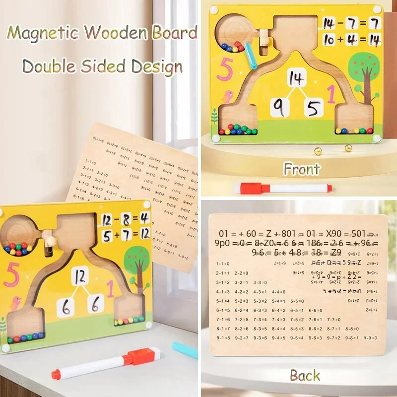 Magnetic Arithmetic Math Games Montessori Parish Wooden Toy Color Cognition Preschool Counting Learning Children Educational Toy Educational Toys Math Toys Magnetic Toys