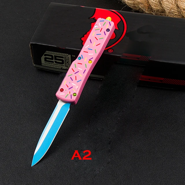 New Exclusive Dessert Warrior Ultratech Donut Pink Automatic Knife