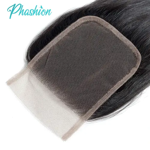 Phashion 24 26 Inch 5x5 4x4 Straight Lace Closure Only Pre Plucked Long Full Swiss Transparent Lace 100% Remy Human Hair On Sale - Image 3