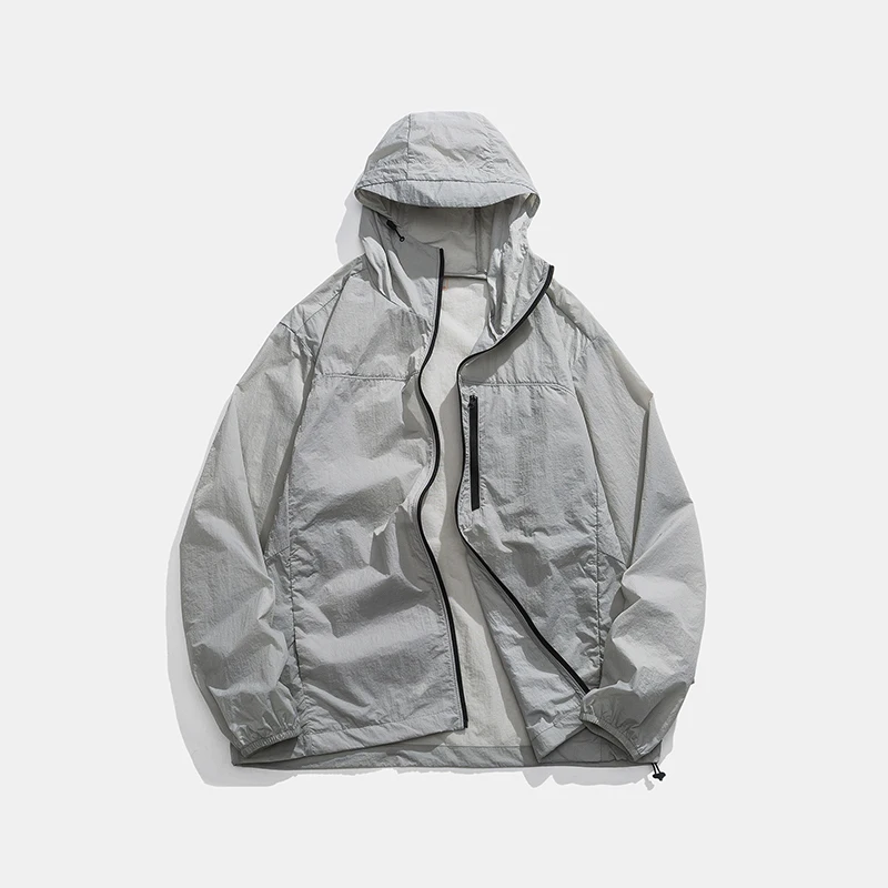Breathable Coat Men Summer Sunscreen Jackets Comfortable Windproof Outdoor Hooded Windbreaker Sport Couple Fashion Streetwear