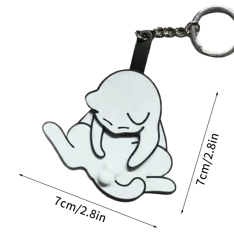 Creative Pull Play Egg Cat Keychain Pendant Cute And Funny Rotatable Acrylic Bag Pendant For Women Keyring Purse Bag Accessory 6