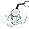 Creative Pull Play Egg Cat Keychain Pendant Cute And Funny Rotatable Acrylic Bag Pendant For Women Keyring Purse Bag Accessory 6