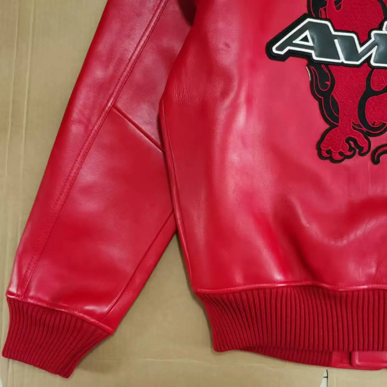 Avirex Joint Design Spring Autumn High Quality Authentic Outdoors European American Size Double dragon Genuine Leather Jacket 5