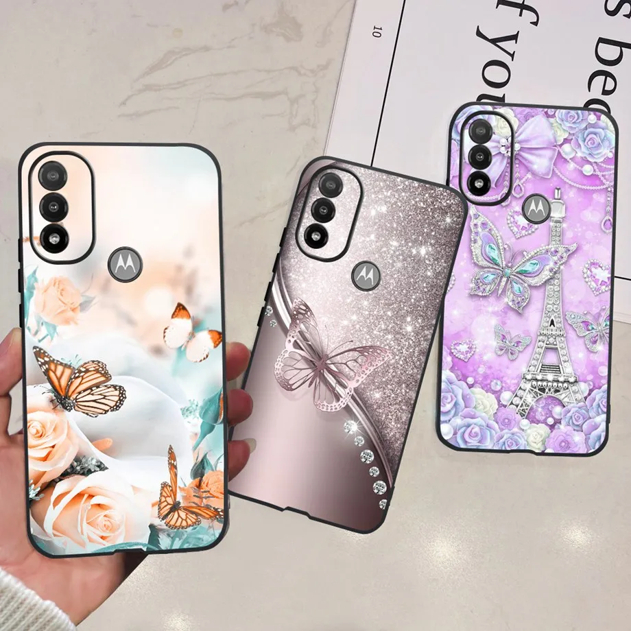 Per Motorola Moto E20 Custodia Nera Tpu Custodie Morbide In Silicone Cover Butterfly Colorful Painting Coques Per Motorola E20 E 20 6.5"