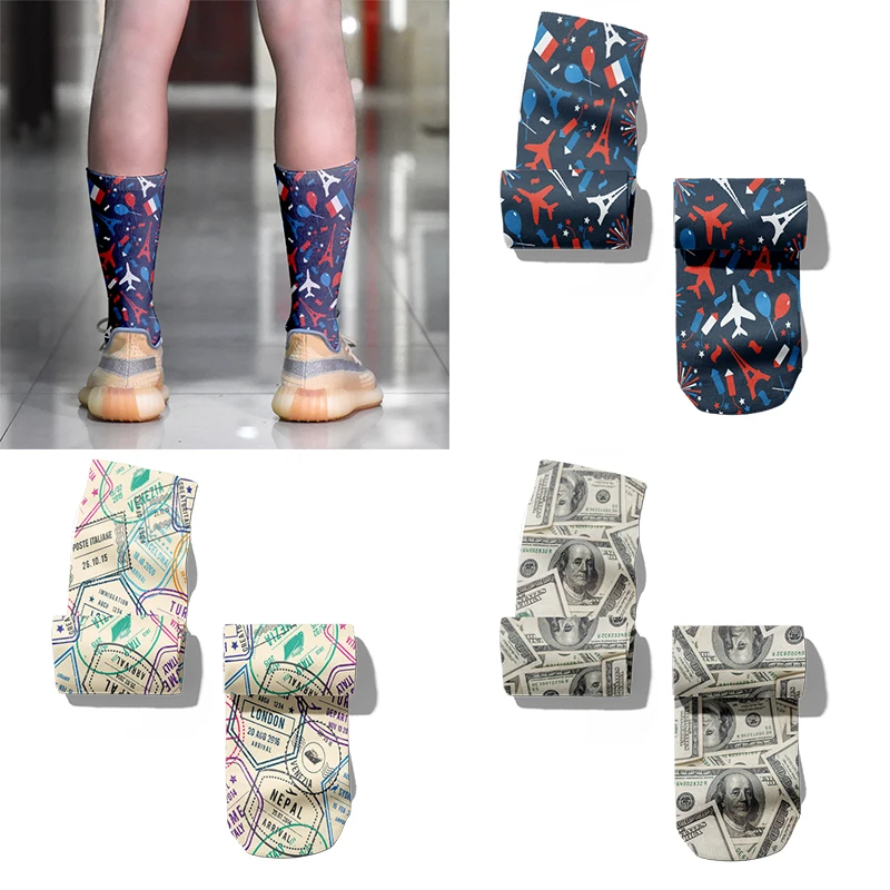 

New Art Print Ladies Cotton Long Socks Cartoon Castle Cute Sweet Middle Tube Socks Fashion Casual Quirky Halloween Unisex Socks