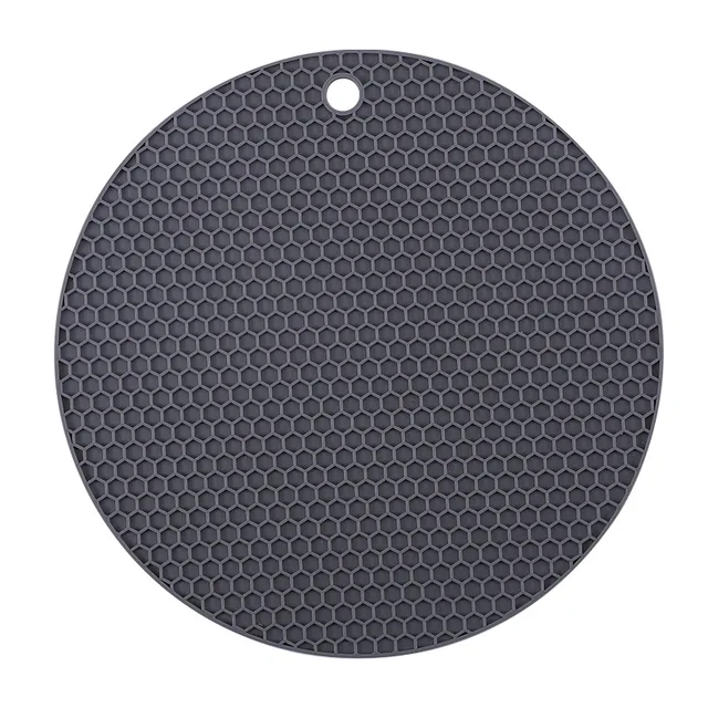 Grey round mat
