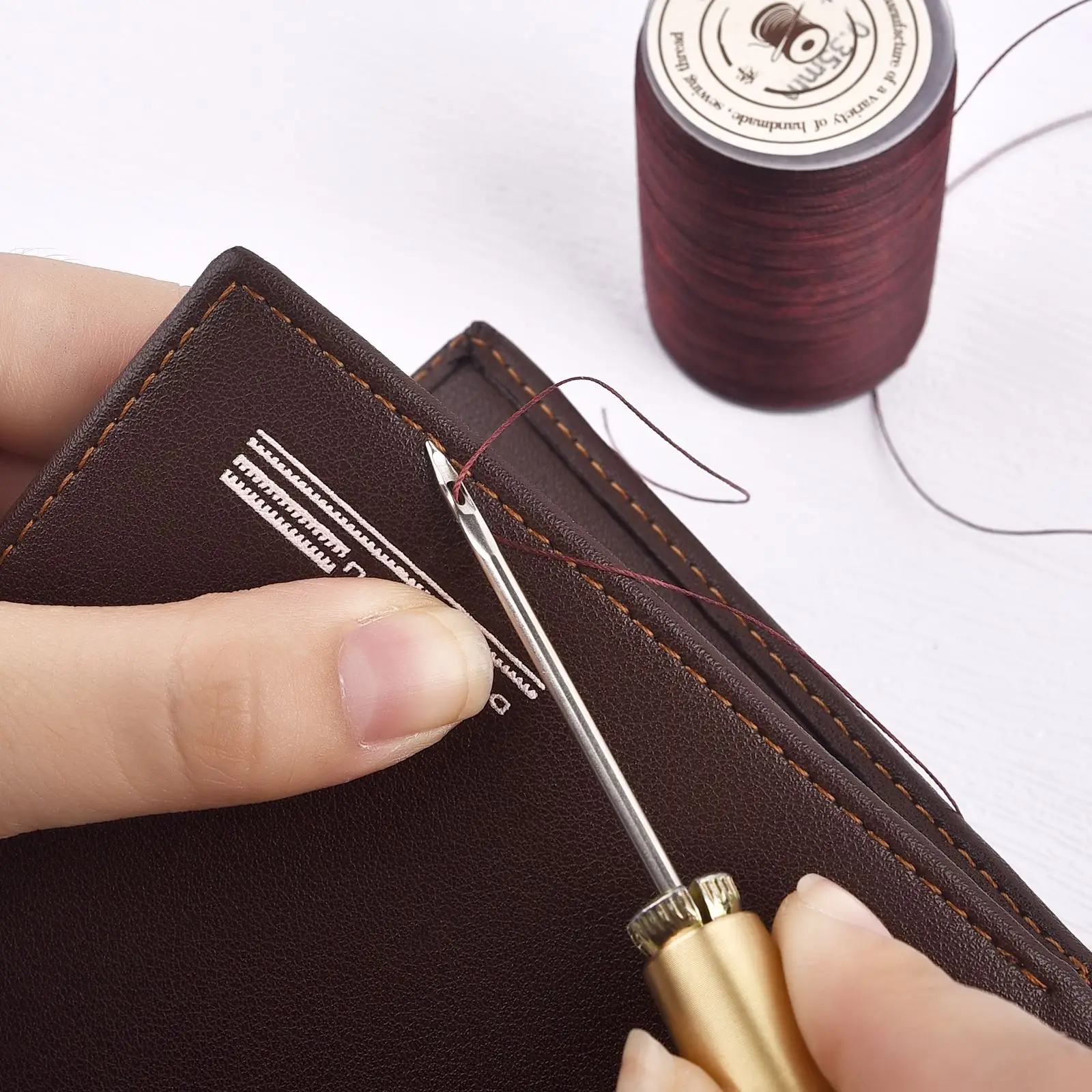 Leather Craft Tools Leather Sewing Tools 160M 0.35mm Thickness Waxed Thread For Hand Stitching Threads Flat Wax Leather Cord Round Waxed Handicraft Sewing Line Tools leather craft tools,leather sewing tools