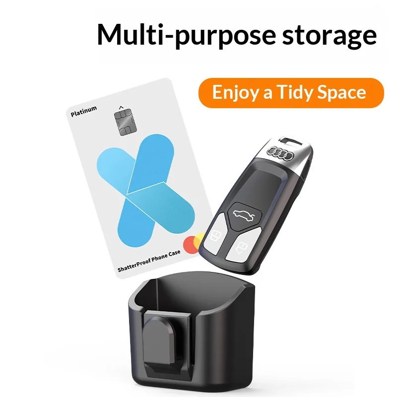 Car Key Storage Box Storage Box for Vehicle Supplies Dashboard Central Control Console Highspeed Toll Card Storage Box Card Slot - 3