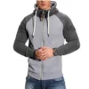 Men's Hoodies Long Sleeve Sweatshirts for Men Zipper Hooded Pullover High Neck Mens Sweatshirt Top Jacket Coat Black Sweater 3