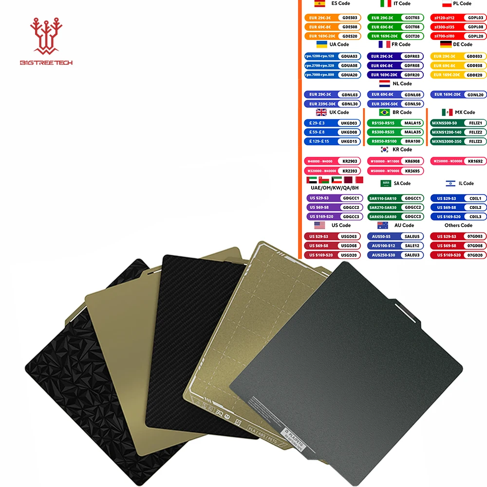 Панда BIGTREETECH для бамбуковой лаборатории P1S P1P, листовая пружина, стальная бамбуковая лаборатория A1 X1C A1 Mini PEI PEO PET CryoGrip