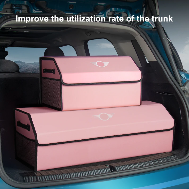 

Кожаный ящик для хранения для багажника BMW MINI Cooper, большой складной органайзер для багажника, сумка для мини медных автомобильных аксессуаров
