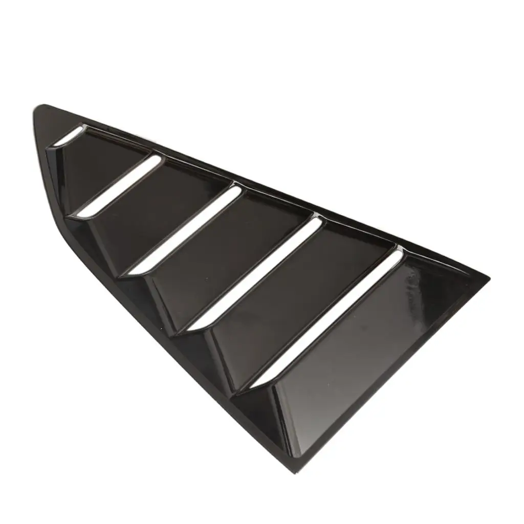 2Pcs Bright Black Rear Side Window Louvers Cover Vent for 