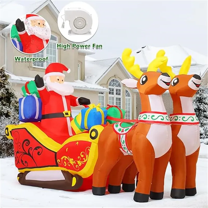 Inflatable Santa Reindeer Sled 5