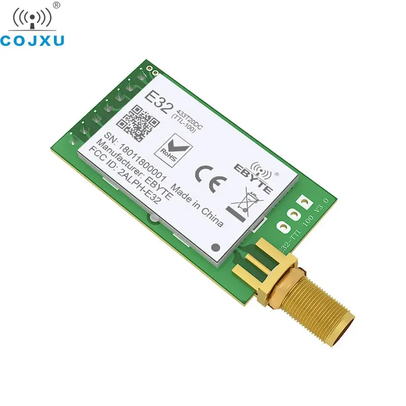 LoRA UART RF Module 433MHz 20dBm 3km Wireless Transceiver Transmitter Receiver LoRa SMA-K Antenna E32-433T20D-V8.1