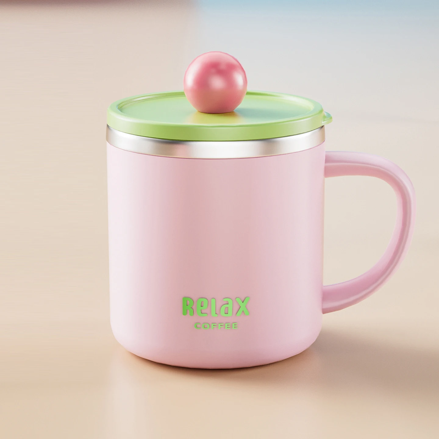 Stainless Steel Travel Coffee Mug with Lid - 400ml/13.5oz | Reusable & Eco-Friendly for Office, Sports, and Outdoor Activities