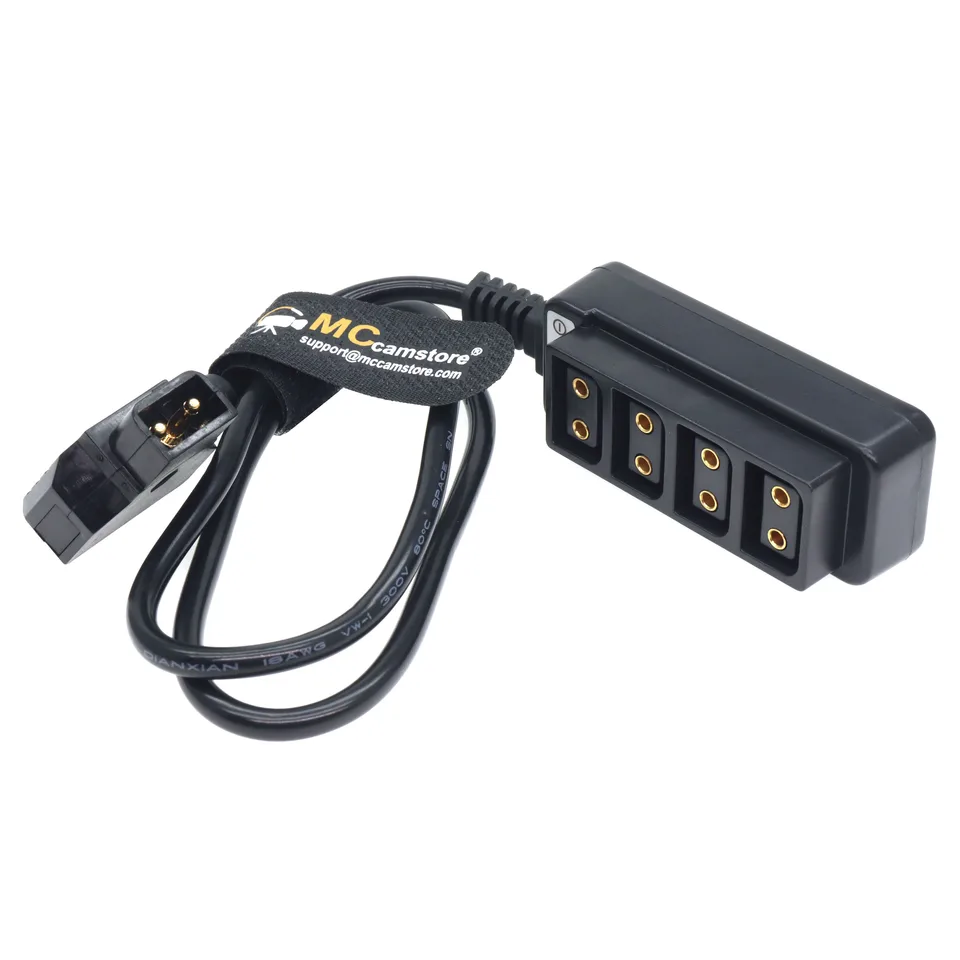DEUNRAA Cavo splitter D-tap maschio a 4 porte femmina D-Tap adattatore alimentazione più dispositivi con una singola spina Dtap