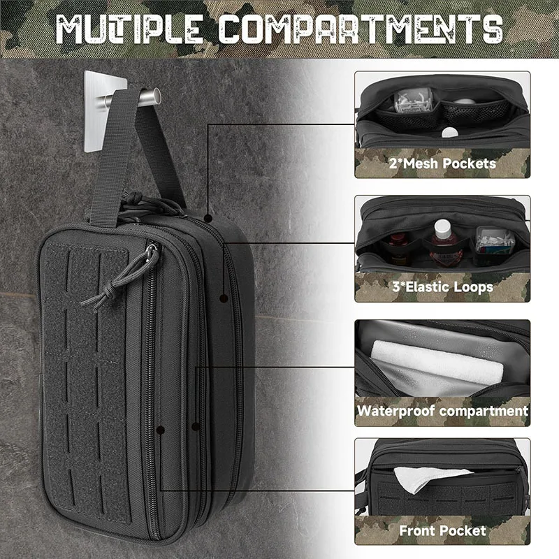 1000D Tactical Toiletry Bag Molle EDC Organizer Pouch Utility Men Large Capacity Travel Storage Case for Outdoor Hunting Camping 5