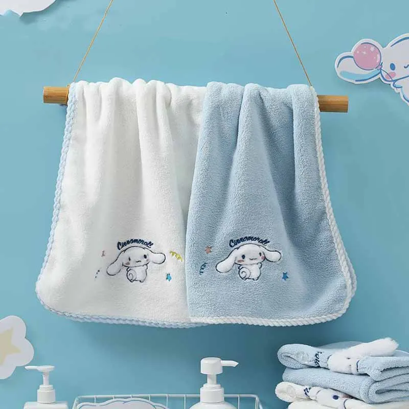 

Kawaii Pompompurin Cinnamoroll Cartoon Hand Towel Sanrioes Melody Children Wipe Cloth Super Absorbent Drying Soft Touch Bathroom