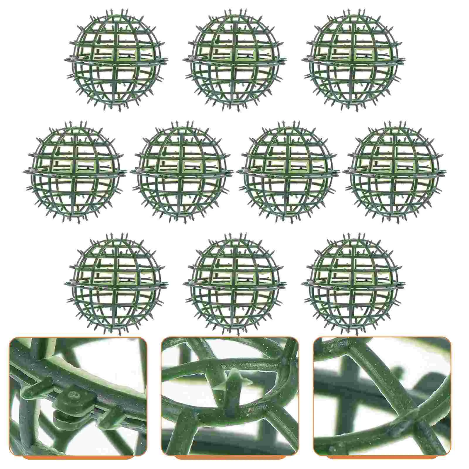 10 Pcs Plastic Floral Ball Rack Birthday Decoration for Girl Grass Frame Round Flower Holding Green Racks Wedding Props Plant