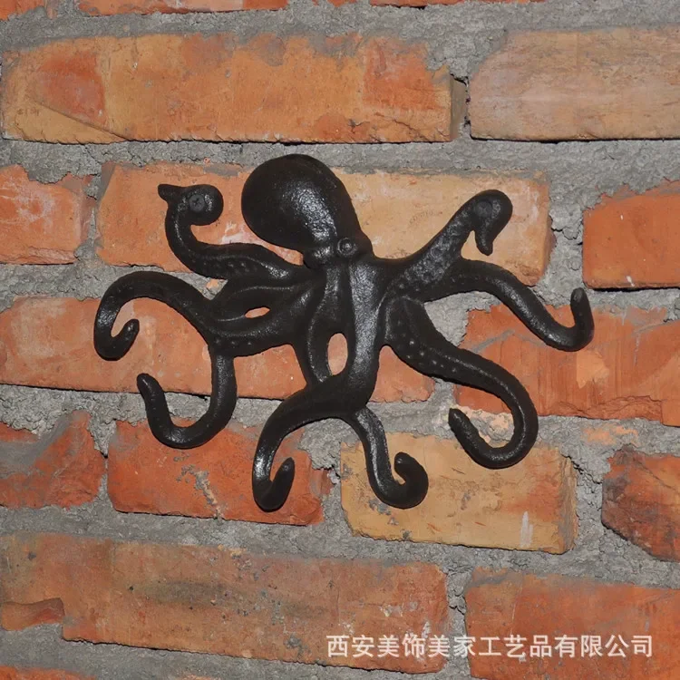 Cast Iron Octopus Hook Patio Wall Decoration Hook Octopus Wall