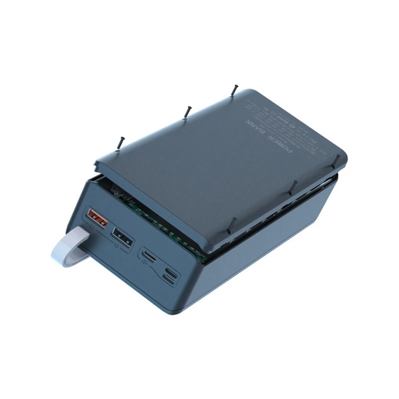스마트 폰 충전용 분리형 배터리 뱅크 케이스, USB 배터리 충전 보관함, LED 조명 포함, 14X18650